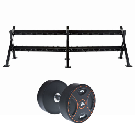 Hantelset 12,5-35 kg (10-par) inkl. hantelställ Hantelset 12,5-35 kg (10-par) inkl. hantelställ